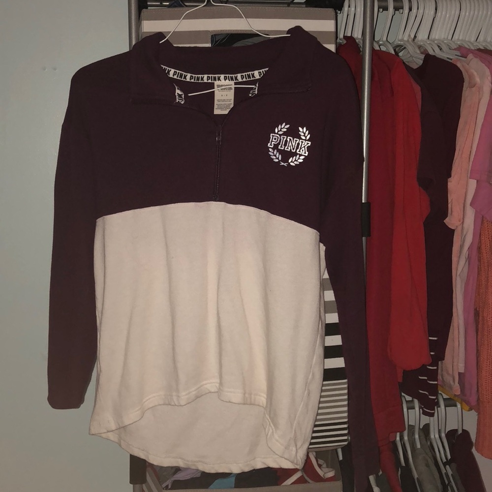 Pink 3/4 zip pullover